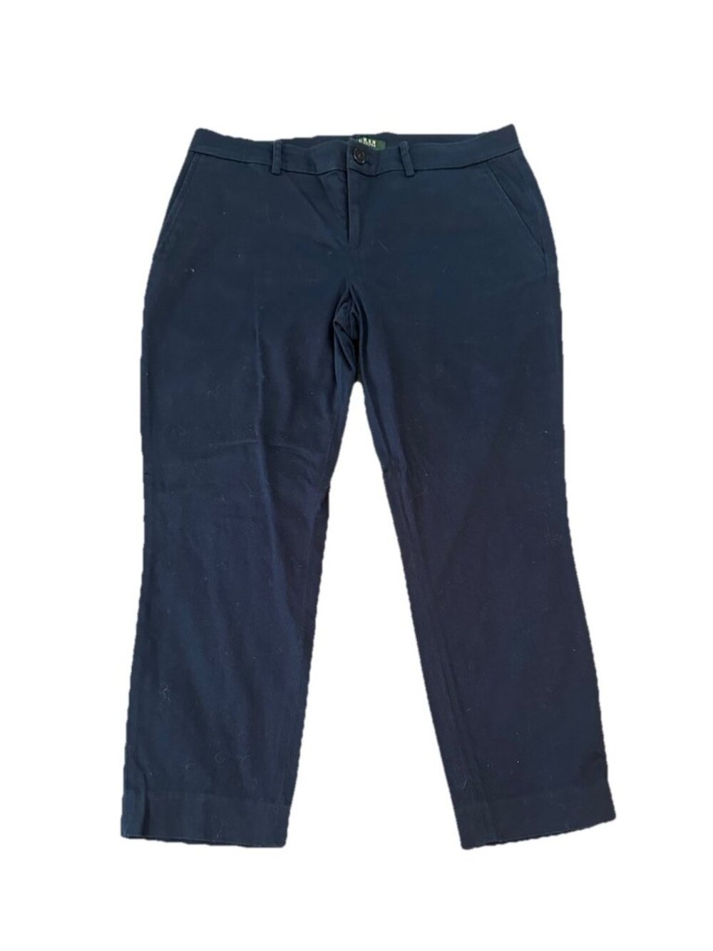 Lauren Ralph Lauren Ankle Pants Womens 10P Navy Blue Stretch Career Nautical